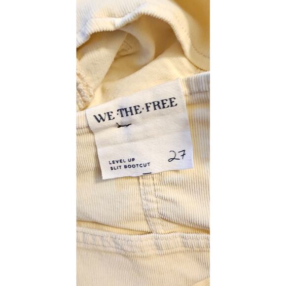 New FREE PEOPLE We The Free Level Up Slit Cord Flare Jeans $98 SIZE 27 Vanilla - Picture 6 of 6